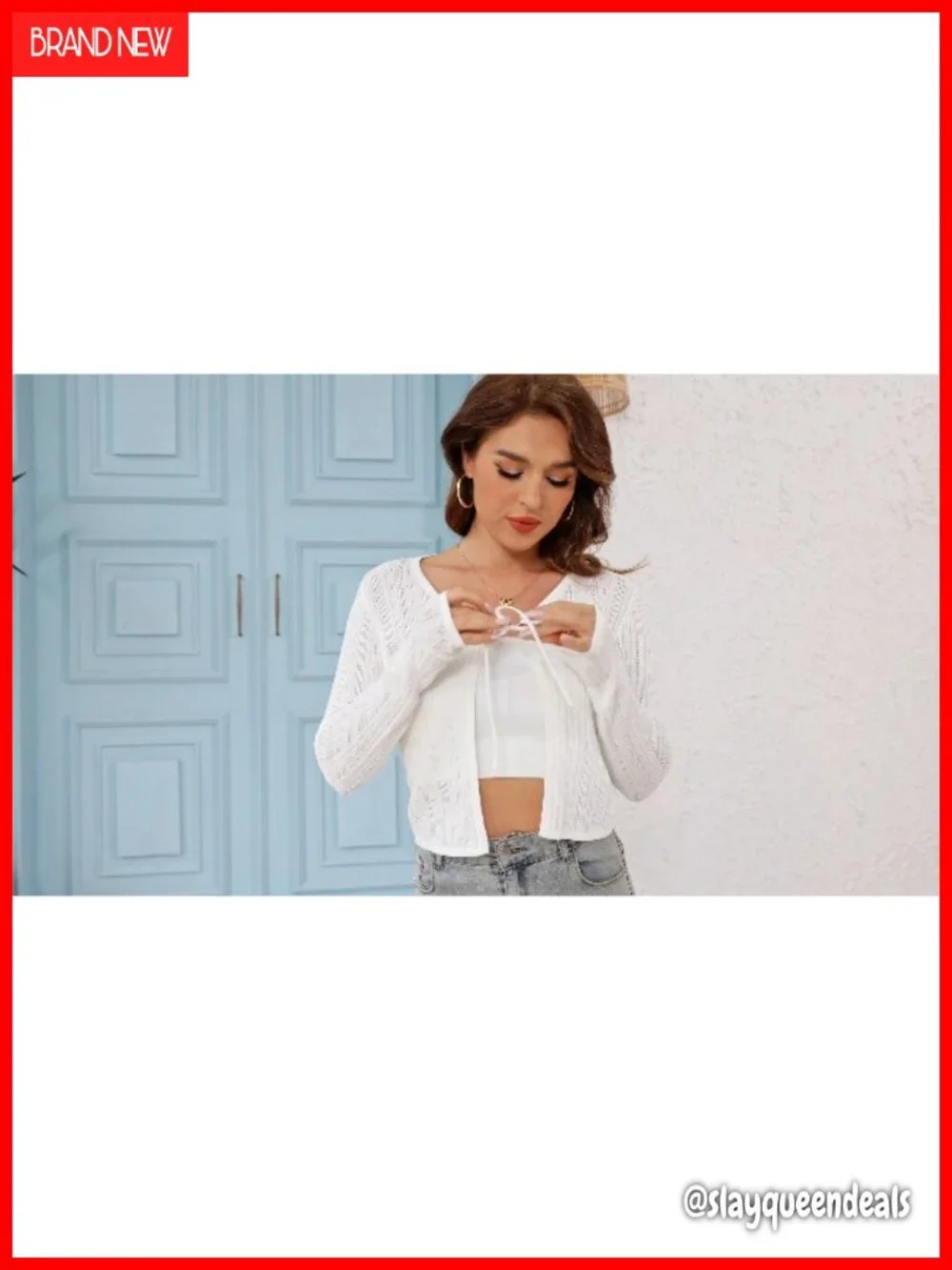 Striped Knit Tie Front Cropped Cardigan Long Sleeve Open Front Crop Top